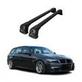 Produktbild: OMAC Dachträger Grundtäger kompatibel mit BMW 4er F36 Gran Coupe 2014-2020 Aluminium 75kg Schwarz 2tlg Fixpunkte für Fahrradträger, Dachboxen, Skiträger Abschließbar