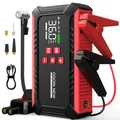 Produktbild: OGORI NEW Starthilfe Powerbank 6000A mit 150PSI Kompressor, 12V Booster Auto Starthilfe für 8L Benzin/10L Diesel, Starter Powerbank mit Taschenlampe für Pkw und Motorräder