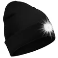 Produktbild: SPGOOD LED Beanie Beleuchtete Mütze mit Licht,Wiederaufladbare Winter Warm LED Haube mit Lampe für Angeln,Jogger,Camping,Laufen,Geschenke für Männer Frauen(Schwarz)