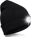 Produktbild: SPGOOD LED Beanie Mütze USB Aufladbar Stirnlampe Licht Wintermütze Schwarz Warm