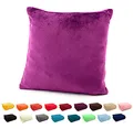 Produktbild: heimtexland ® Flanell Kuschel Kissen Super Soft Dekokissen Plüsch Typ380 Kissenhülle Beere Violett 40x40 cm