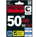 Produktbild: congstar Prepaid ALLNET XL – 50 GB im D-Netz mit 5G (25 Mbit/s), 16 € Startguthaben, Telefon & SMS Flat in alle dt. Netze, EU-Roaming inkl., jedes Jahr 1 GB mtl. mehr, ohne Vertrag.