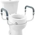 Produktbild: Mophorn - vevor Toilettensitzerhöhung, 88,9 mm Hoch, Tragkraft 136 kg, für Runde Standardtoiletten, Aluminium-Handlauf, mit EVA-Armlehnenpolster, für
