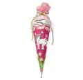 Produktbild: Roth Schultüte Basteltüte Einhorn, 68 cm, eckig, mit rosa Kreppverschluss, Zuckertüte zum Basteln