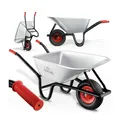 Produktbild: Bauschubkarre 100L 250kg Luftrad 40cm Schubkarre Garten Bau Stahl verzinkt Profi