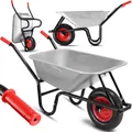 Produktbild: Bauschubkarre 100L 250kg Luftrad 40cm Schubkarre Garten Bau Stahl verzinkt Profi