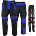 Produktbild: Motorradhose Herren mit 2CE Protektoren - Winddicht Biker Quad textil Hosen - Wash- & Abnehmbar Thermo-Futter, Kombi-Reißverschluss, Elastischer Bund - aus 4 Schichten & 2 Zipper Taschen Blau - 62