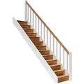 Produktbild: Dolle Raumspartreppe Paris mit Setzstufen Eiche weiß Treppenlauf gerade Rechteckstäbe
