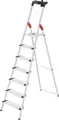 Produktbild: Hailo L80 ComfortLine 8040-707 Aluminium Stufen-Stehleiter inkl. Werkzeugablage Arbeitshöhe (max.): 3.25 m Silber, Schwarz, Rot EN 131 7.8 kg