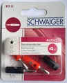 Produktbild: Schwaiger Bananenstecker Set 4 Stück schwarz / rot Babana Plug Audio Adapter Neu