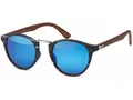 Produktbild: styleBREAKER Sonnenbrille Panto Sonnenbrille Holzoptik Runde Retro Brille UV400 (1-St) Verspiegelt