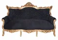 Produktbild: Barocksofa Antik Couch Retro Salon Sofa Schwarz Gold Barock Polstersofa Diwan