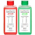 Produktbild: Measury pH Kalibrierlösung 4.00 und 6.86 - hergestellt in Deutschland, pH Pufferlösung je 250ml, Eichlösung Rot/Grün, Kalibrierflüssigkeit Set Eichflüssigkeit