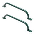 Produktbild: TRIBECCO Klettergriffe Haltegriffe für Outdoor & Indoor Metall Griffe für Spielplatz, Klettergerüst, Spielturm, Hochbett, Leiter und Kletterwand im Kinderzimmer (550 mm Grün, 2 Stücke)