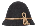 Produktbild: Steigenhöfer Original Herren Trachtenhut, Wanderhut, Filzhut Stopselhut - Heinrich - 100% Schurwolle - Schmale Krempe & Kordel - Zum Förstern & Wandern oder zum Oktoberfest - Schwarz - 59