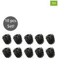 Produktbild: Wenko 10er-Set: Ersatzbürstenköpfe in Schwarz - (H)10 x Ø 8 cm
