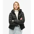 Produktbild: Superdry für Damen. W5011724A Fuji Steppjacke mit Kapuze schwarz (S), Lässig, Polyester