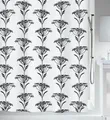Produktbild: spirella Duschvorhang NATURESIGN Breite 180 cm, Premium Textil-Duschvorhang, 100% Polyester, wasserabweisend, Anti-Schimmel-Effekt, waschbar 40°, Natur Motiv Blütenstand, Farbe schwarz/weiß, Größe 180 x 200 cm