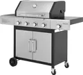 Produktbild: Gasgrill auf Rollen Schwarz Silber mit Seitenbrenner 14,5kW - Hanseatic Rockford