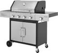 Produktbild: HANSEATIC Gasgrill 4-Brenner Rockford, schwarz/silber - B-Ware neuwertig