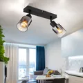 Produktbild: Deckenlampe Deckenleuchte Esszimmerlampe Glas rauchfarben 2 flammig verstellbar