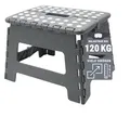 Produktbild: ZOLLNER Tritthocker faltbar - Klapphocker für Kinder und Erwachsene bis 120kg - Anti-Rutsch-Beschichtung - mit praktischem Tragegriff - extrem leicht - 22 cm hoch - Kunststoff - anthrazit