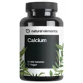 Produktbild: natural elements Calcium Tabletten – 800 mg Kalzium aus Calciumcarbonat/Tagesdosis – 180 Tabletten
