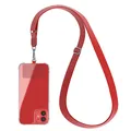 Produktbild: Universal Handykette alle Smartphones zum Umhängen breites Handyband Kette Rot