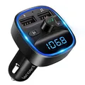 Produktbild: LENCENT Bluetooth FM Transmitter Auto, Musik Adapter für Auto Radio, KFZ Bluetooth Zigarettenanzünder Freisprechanlage, 2 USB Ports, Unterstützt SD-Karte USB-Sticks