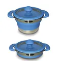 Produktbild: 1 Liter Faltbarer Kochtopf Leichtgewichtstopf Campingkochtopf Outdoor Topf Blau