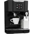 Produktbild: Klarstein 1,4 L Siebträgermaschine für 2 Tasse Kaffee, Mini Espressomaschine mit Milchschäumer, 20 Bar Siebträger Kaffeemaschine Klein, Gute Es... - Schwarz