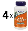 Produktbild: 4 x NOW Foods Zinc Picolinate, 50mg - 120 vcaps (99,98 EUR/kg)