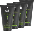 Produktbild: Schwarzkopf TAFT Gel Power Elastic (4x 150ml), Haargel für bis zu 48 Stunden starken Halt, sanft zum Haar und zur Kopfhaut, veganes, Haarstyling-Gel
