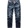 Produktbild: REPUBLIX Straight-Jeans NAT Herren Regular Fit Destroyed Jeans blau W38/L32