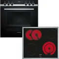 Produktbild: Siemens EQ521KA11 Set Einbauherd HE517GBS3 Edelstahl + Glaskeramikkochfeld EA64RGNA1E - Schwarz