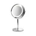 Produktbild: medisana CM 840 Kosmetikspiegel mit LED-Beleuchtung, Schminkspiegel mit 5-facher Vergrößerung, Tischspiegel, Doppelseitig, 360° schwenkbar, Silber, 31,5 x 20,5 cm