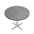 Produktbild: GGMMÖBEL COMPACT | Esstisch HPL Tischplatte | Ø68 cm | Beton | Perfekt für klappbare Gartentisch, Esstisch | Outdoor | Restaurant, Cafe, Bar
