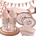 Produktbild: DUGEHO 89 Stück Baby Girl Geburtstag Party Geschirr Ballon,Pappteller Set einschließlich Tischdecke Teller Becher Servietten für Babydusche Geburtstag Hochzeit Party (20 Gäste)
