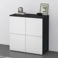 Produktbild: doporro Sideboard Kommode 76 cm in Matt Anthrazit und Beton Aufbewahrungsschrank Bodenstehend für Ihren Wohnbereich Viel Stauraum Schrank 04