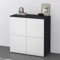 Produktbild: doporro Sideboard Kommode 76 cm in Anthrazit matt und Matt Weiß Aufbewahrungsschrank Bodenstehend für Ihren Wohnbereich Viel Stauraum Schrank 04