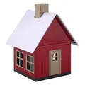 Produktbild: Crottendorfer - Räucherhaus Metall inkl. Räucherkerzenhalter-für Räucherkerzen Gr. M - Maße:7,2x7,8x9,8cm - Motiv:Waldhaus Rot/braun - Made in Germany