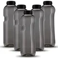 Produktbild: Kavodrink 5 x Tritan Trinkflasche 1,0L Wasserflasche schwarz Sportflasche BPA frei Flasche 1000ml