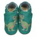 Produktbild: HOBEA-Germany Kitaschuhe Safestep, Kinderhausschuhe, Lederschuhe (Dinosaurier grün, 20/21)
