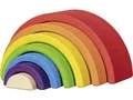 Produktbild: goki 58479 - Bausteine, Kleiner Regenbogen - aus hochwertigem Ahornholz - goki Evolution - 7 Teile - Bunte Farben auf Wasserbasis - Made in EU