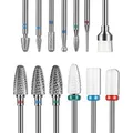 Produktbild: Depvko 13-teiliges Nagelbohrer-Set, Bohrer für Nägel, 3 Stück Wolframkarbid-Bohrer + 3 Stück Keramik-Efile-Nagelbohrer + 6 Stück Diamantbohrer + 1 Stück Bürste, 3/32 Zoll Nagel-Bits für Nagelbohrer