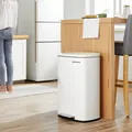 Produktbild: Mülleimer Abfalleimer Treteimer 50 Liter aus Stahl weiß Fußpedal BTL101W01