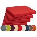 Produktbild: sunnypillow Stuhlkissen 4er Set Kissen 40 x 40 x 5 cm, Sitzkissen Sitzauflage für Stühle, Bänke rot 5 cm