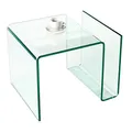 Produktbild: invicta INTERIOR Extravaganter Glas Couchtisch FANTOME Beistelltisch mit Ablagefach für Magazine transparent