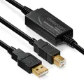 Produktbild: deleyCON 15m aktives USB 2.0 Kabel Drucker Kabel Scannerkabel Signalverstärker