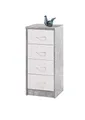 Produktbild: Stella Trading Kommode Schrank mit Schubladen weiß, Korpus Beton Dekor, BxHxT 38x86x35 cm